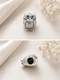 925 OWL CHARM WITH BLUE STONES