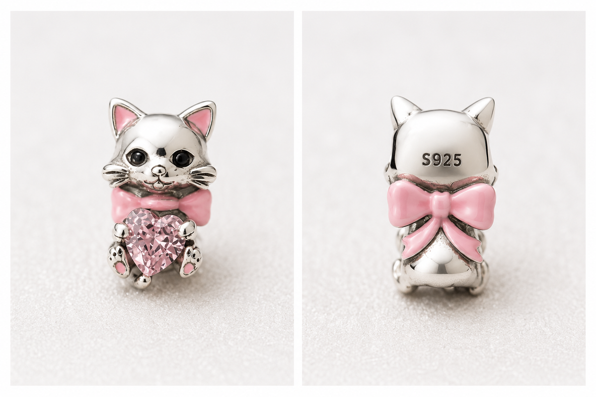 CUTE KITTY WITH PINK GEM