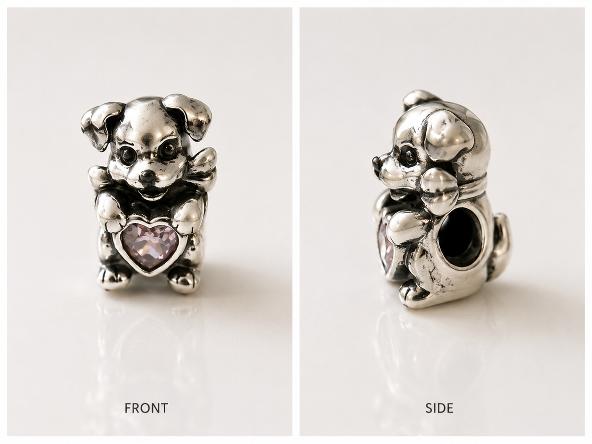 DOG WITH HEART GEM