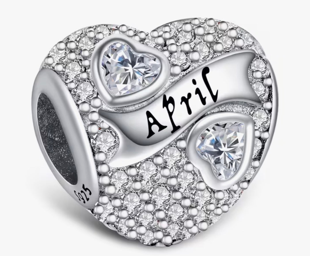 HEART SHAPDED BIRTHDAY MONTH CHARM