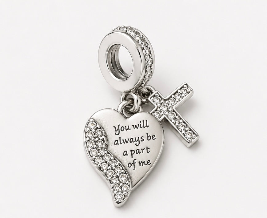 REMEMBERANCE CHARM 'CROSS & HEART'