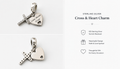 925 SILVER CROSS & HEART CHARM
