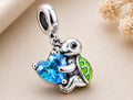 CUTE TURTLE CHARM & GEM HEART