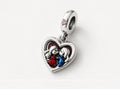 COUPLE DANGLE  CHARM WITHIN A HEART
